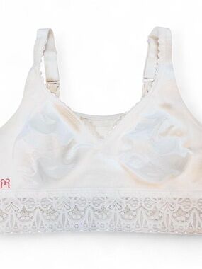 Ruby Ribbon White Lace Trim Bralette Size 32 Wireless Bra